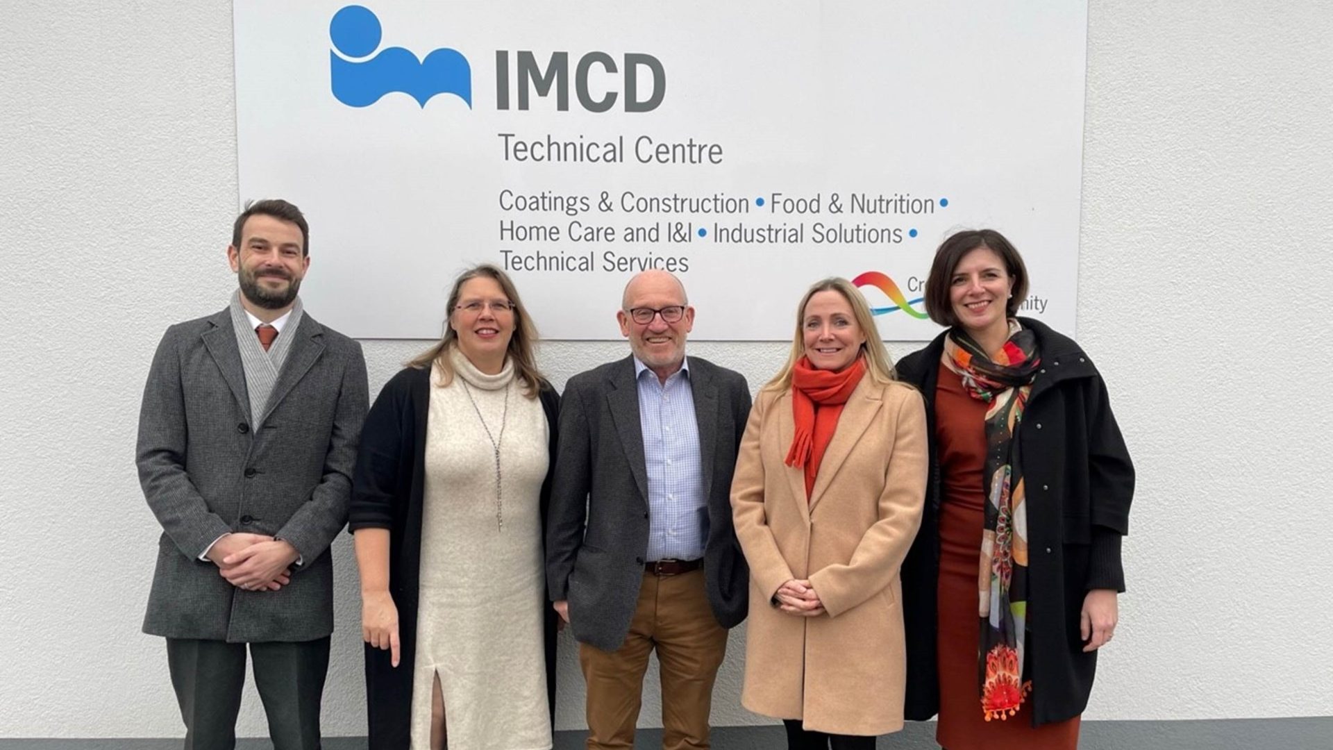 Genesis Biosciences and IMCD at IMCD’s Technical Centre, Cologne Germany. From left to right: Peter Wallbank- Genesis Biosciences Sales Manager, Stuart Hunter- IMCD Business Development Director EMEA, Claudia Sturm- IMCD Manager of Application Development, Emma Saunders- Genesis Biosciences General Manager and Fanelie Jaegle- IMCD Technical & Marketing Director Home care and I&I