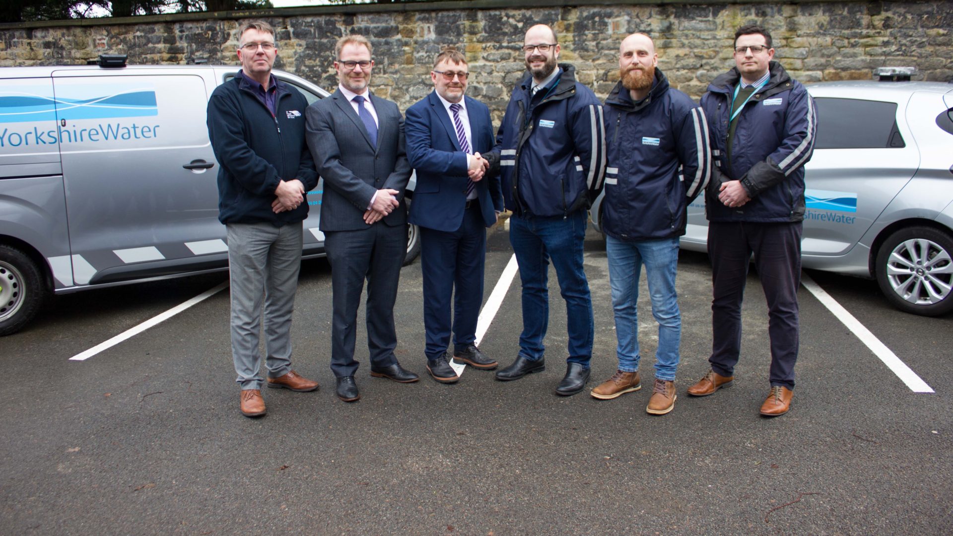 LR UK Power Networks Services Michael Navesey project manager, Robert Austin client relationship manager, David Mitchell director, followed by Yorkshire Waters Stuart Jones fleet manager.