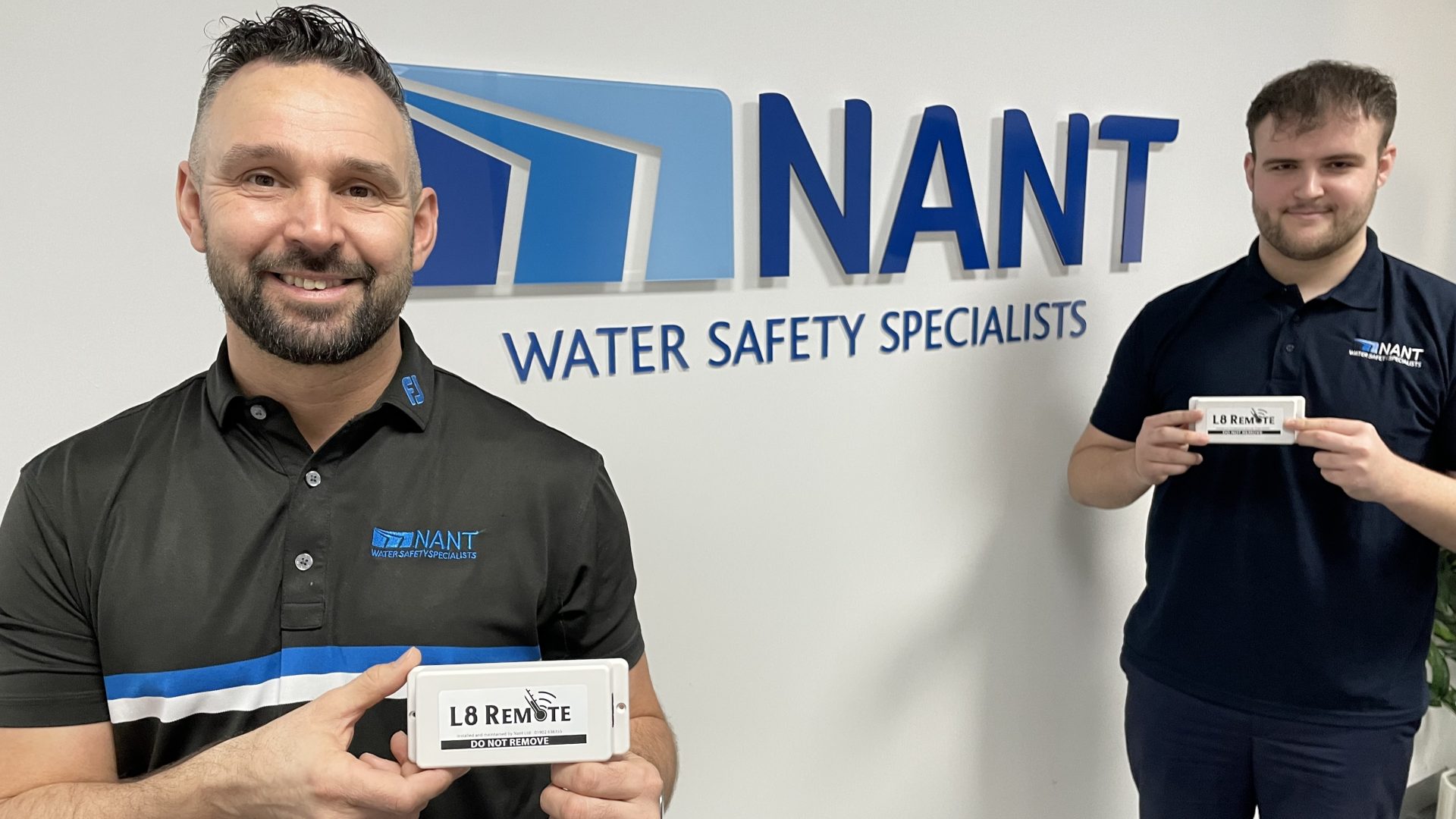 Left Richard Deakin Technical Director shows off Nant's remote monitoring devices with Will Elsmore