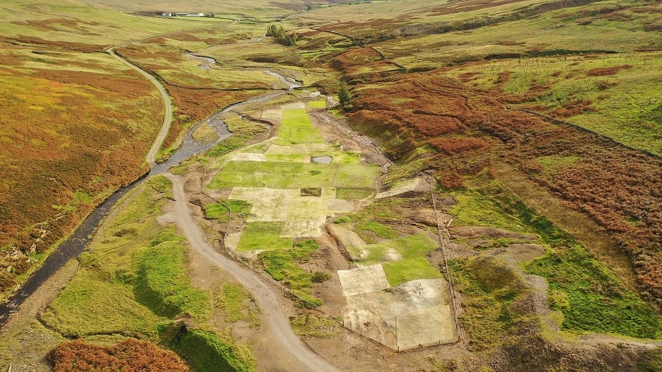 The newly sown plots of land at Great Eggleshope. Credit: Yorkshire Dales Rivers Trust.