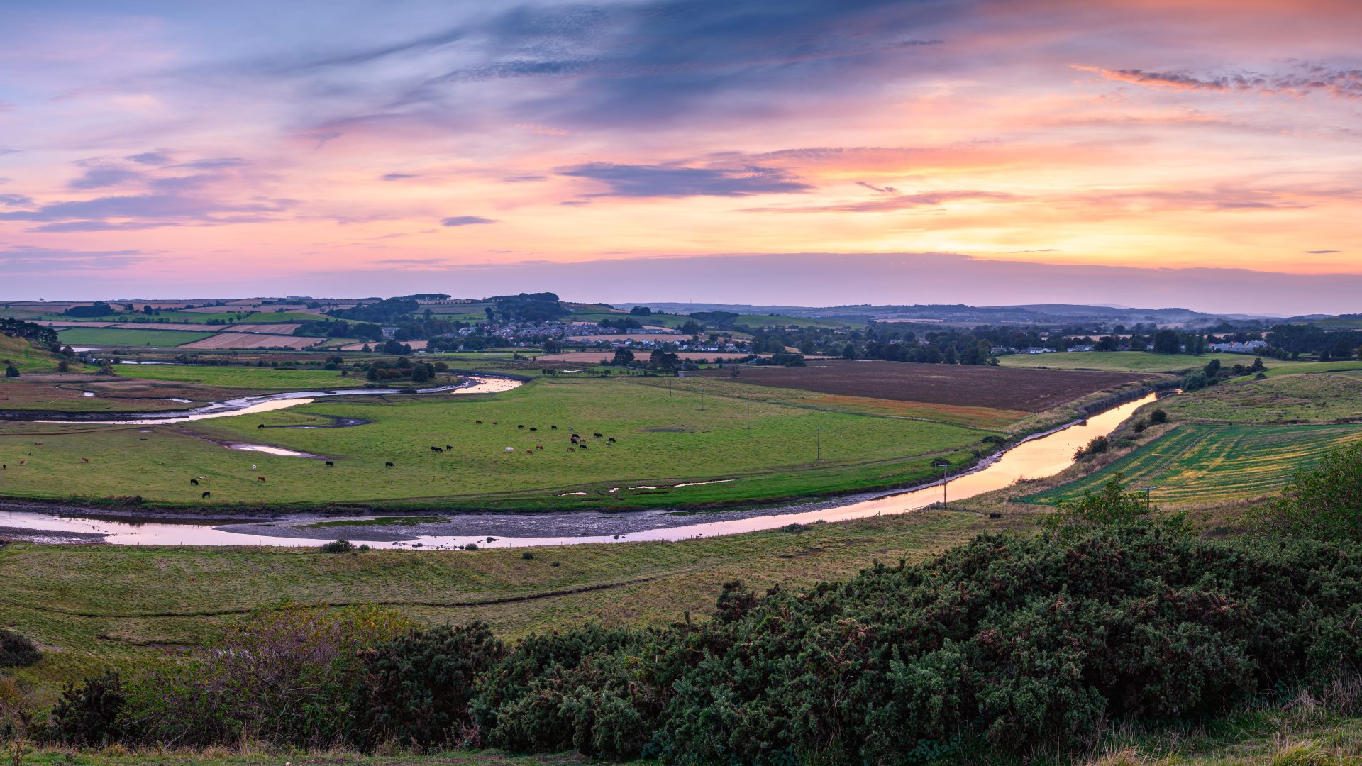 Twilight Panorama of River Aln