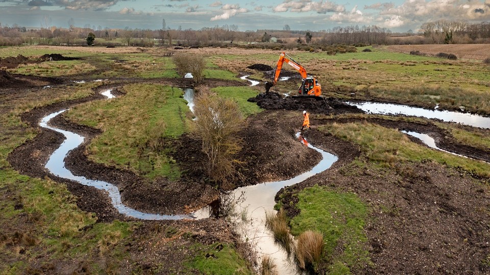 Drone image of the work at Pudding Norton. Picture credit: Josh Jaggard.