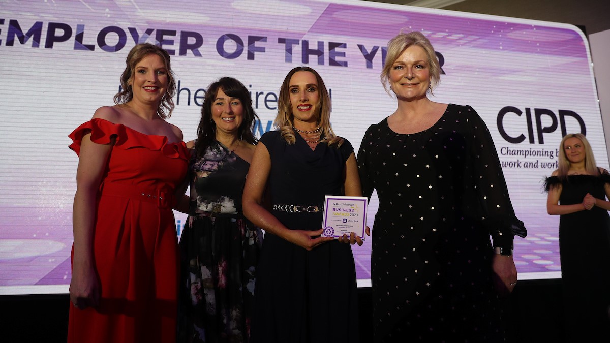 L-R: Kathy Mulholland – HR Operations Manager, Alison Sweeney – Health and Wellbeing Manager, Paula Graham – Head of Learning, Culture and Engagement, Vivien Struthers, CIPD.