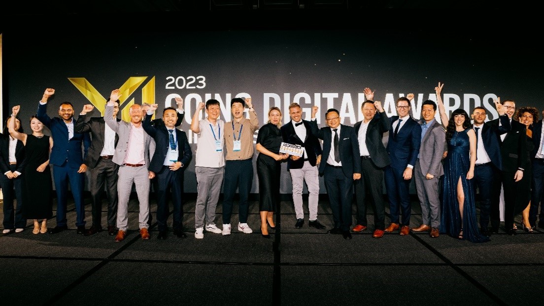 Winners of the 2023 Going Digital Awards in Infrastructure celebrate their accomplishments. Nominations are open for the 2024 awards. Image courtesy of Bentley Systems.