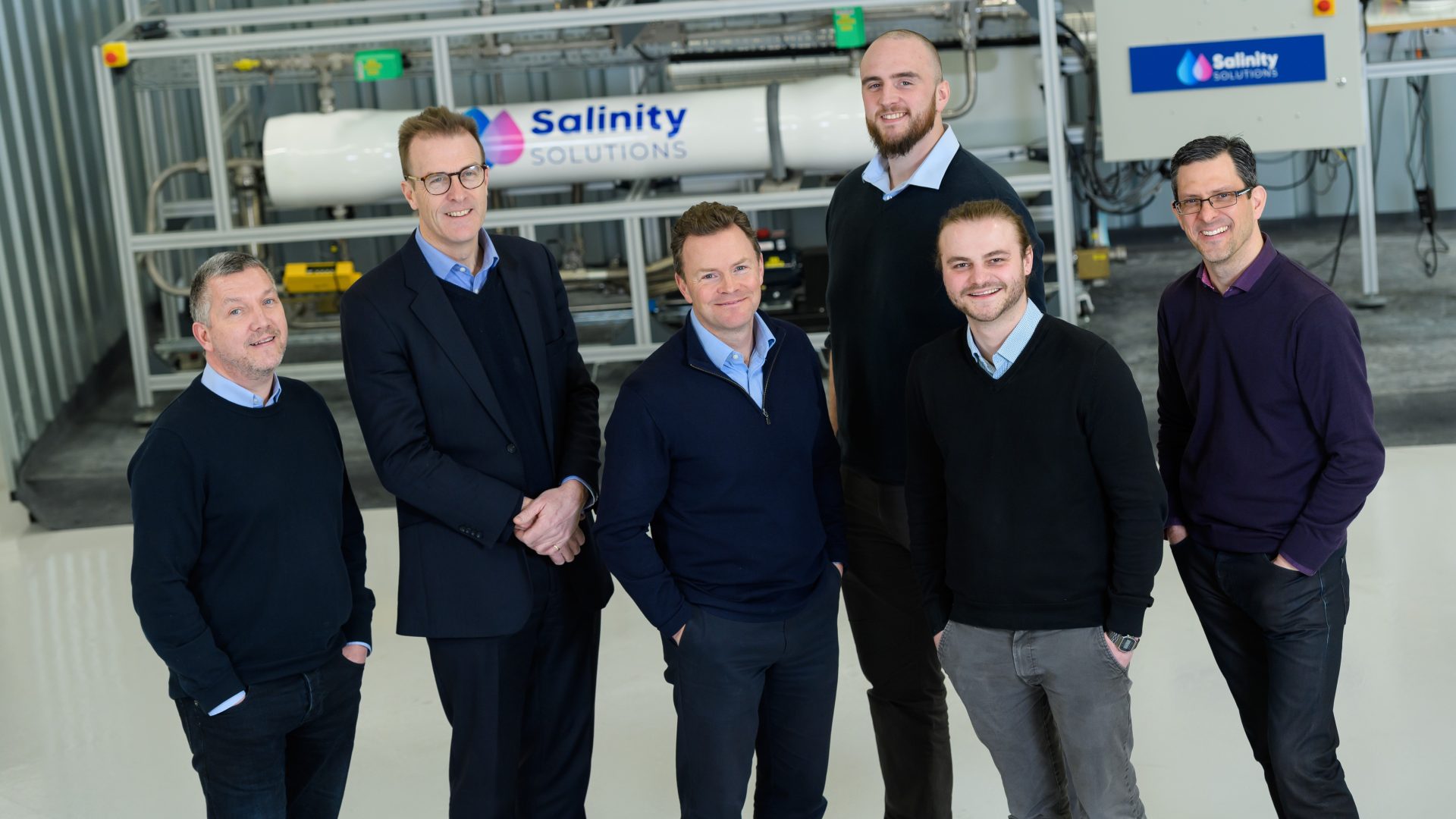 From left to right: Steve Dunn, Commercial Director Richard Bruges, CEO Jim Gilroy, Head of Marketing Liam Burlace, Development Engineer Tim Naughton, Co-Founder and Chief Technical Officer Jonathan Grylls, Electrical Engineering Manager