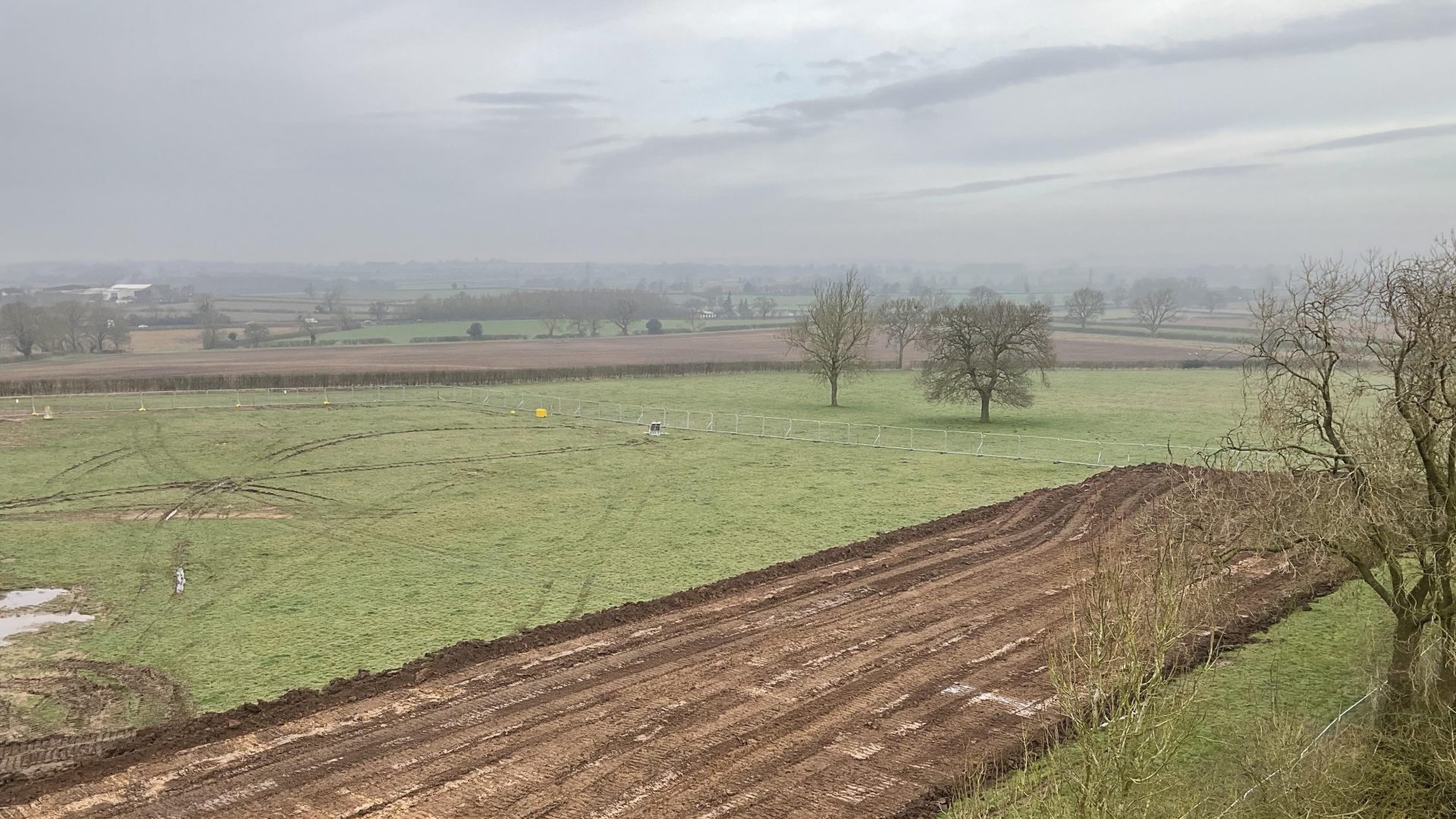 Aerial view of the area of the new reservoir in Harton