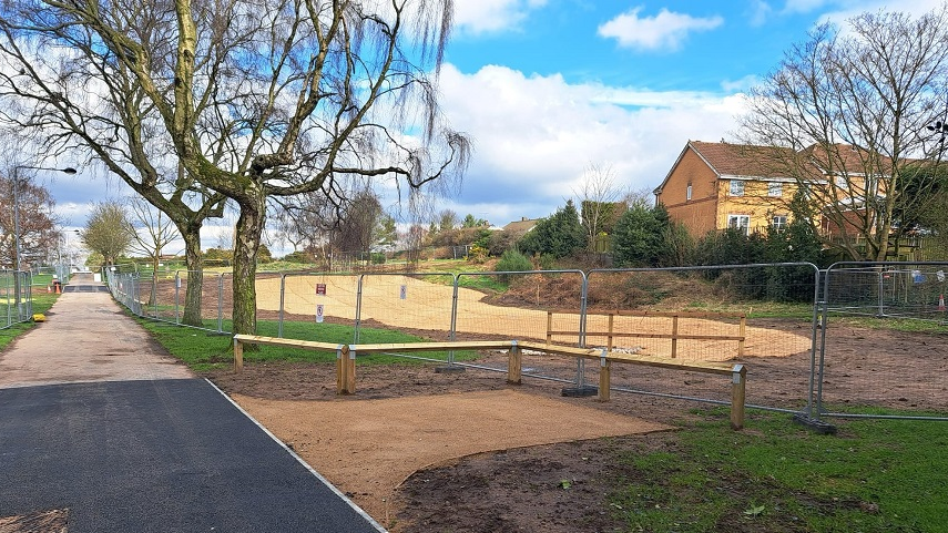 Racecourse Park detention basin under construction