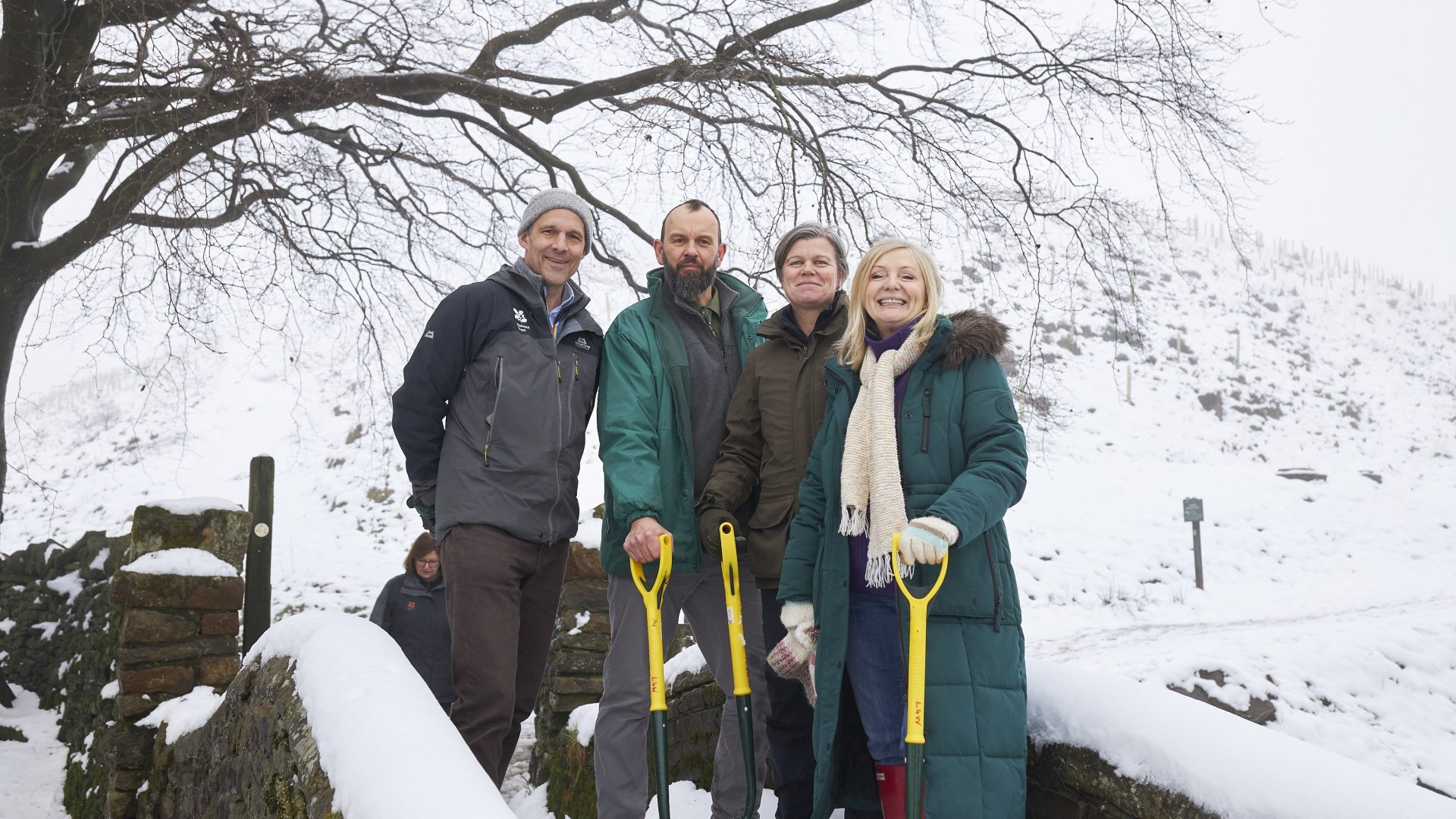 From left to right: Mike Innerdale, regional director of North for National Trust; Guy Thompson, programme director for the White Rose Forest; Nicola Shaw, CEO of Yorkshire Water and the Mayor of West Yorkshire, Tracy Brabin.