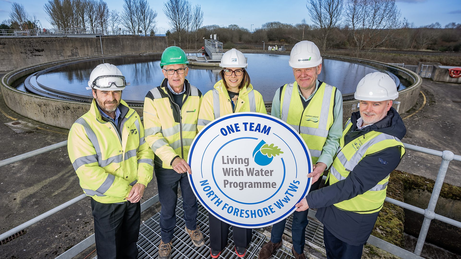 L-R: Sean Toal, RPS; PJ McCaffery, GRAHAM; Tzvetelina Bogoina, NI Water; Jon Dodwell, Stantec and Simon Langley, MWH Treatment.