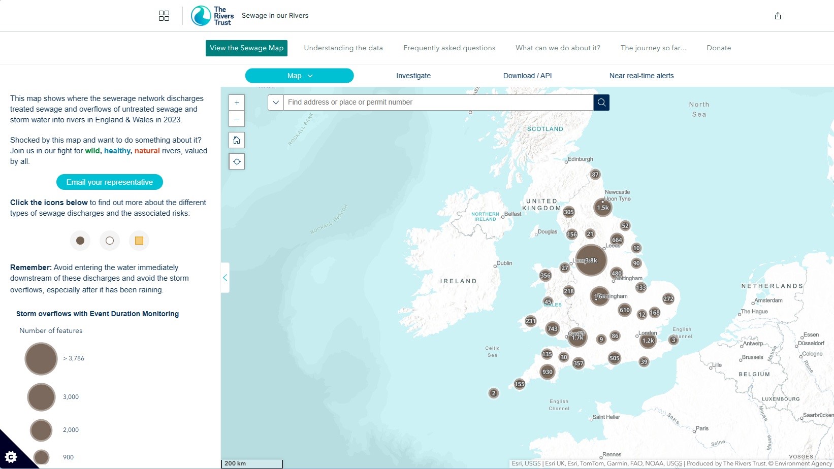 The Rivers Trust Sewage Map