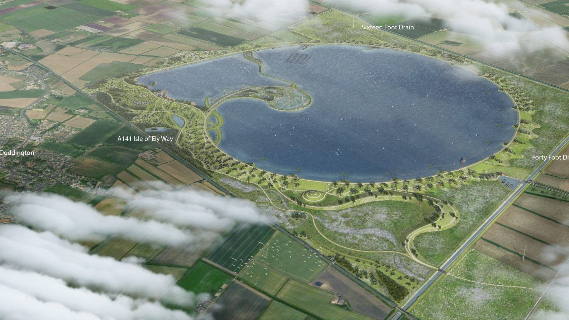 Artist's impression of Fens reservoir 2024