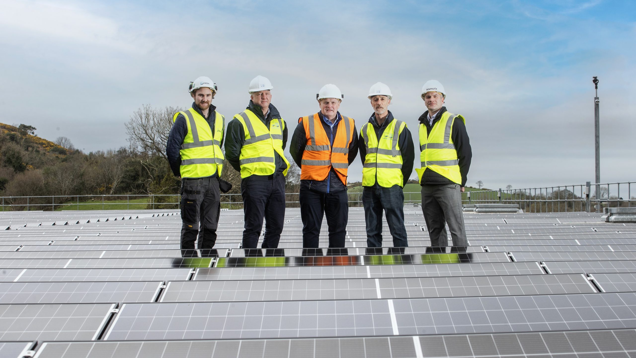 (L-R) Patrick Cassidy, GEDA; Patrick Grimes, NI Water; Jack McCaw, Scotts Electrical Services Ltd; Stephen McCleery NI Water and Richard Barlett, Solmatix.