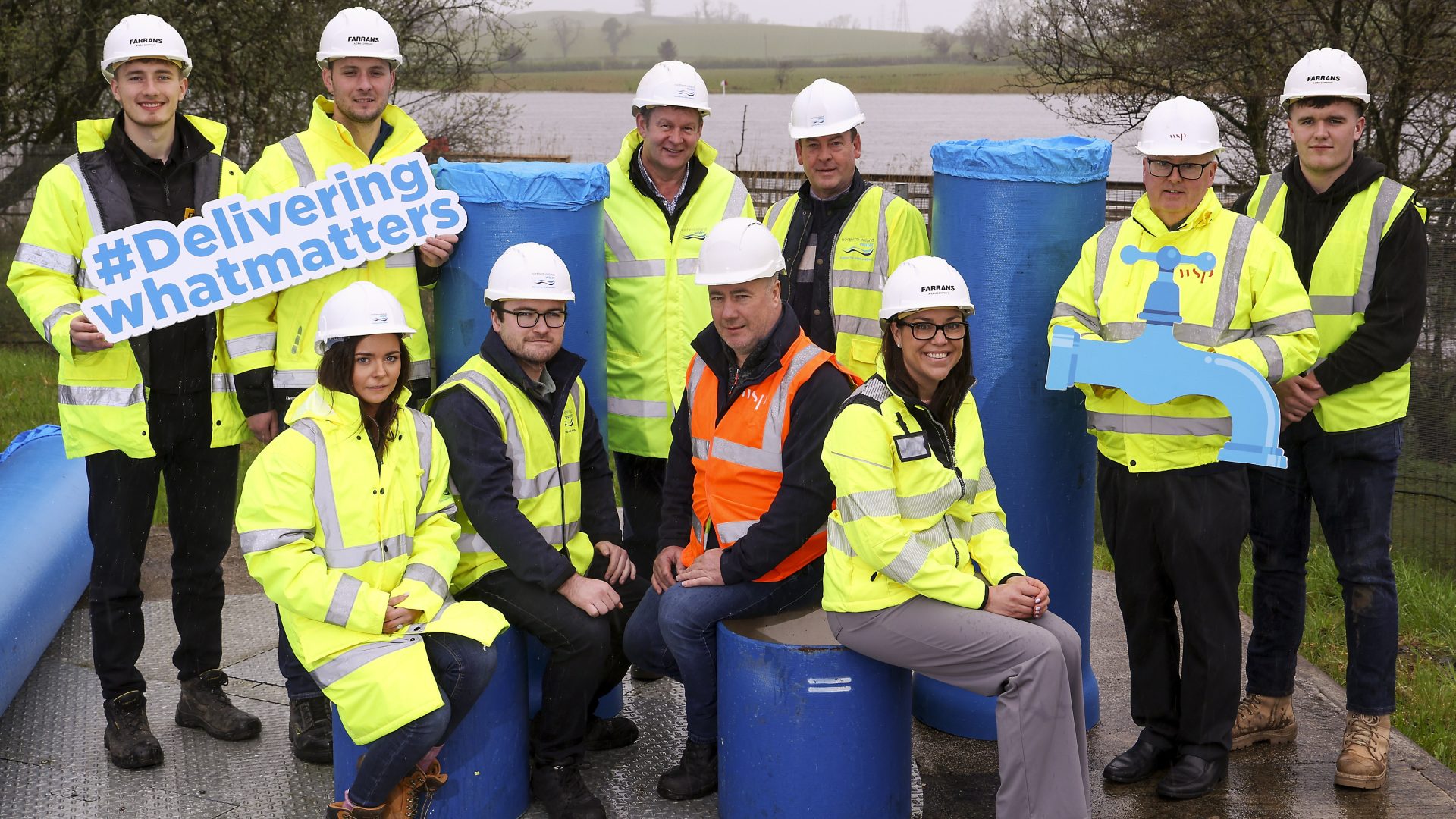 Project team pictured at Killyhevlin Water Treatment Works.