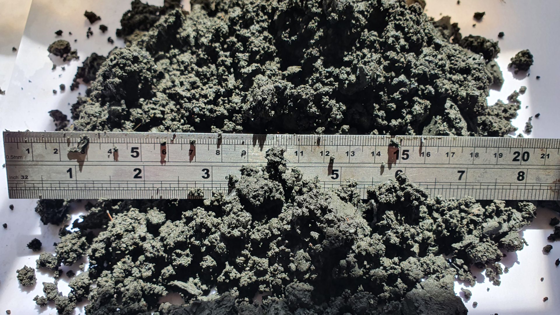 The illustration is typical of liquid silt pumped from a lagoon and dewatered on shore using our mobile dewatering units.