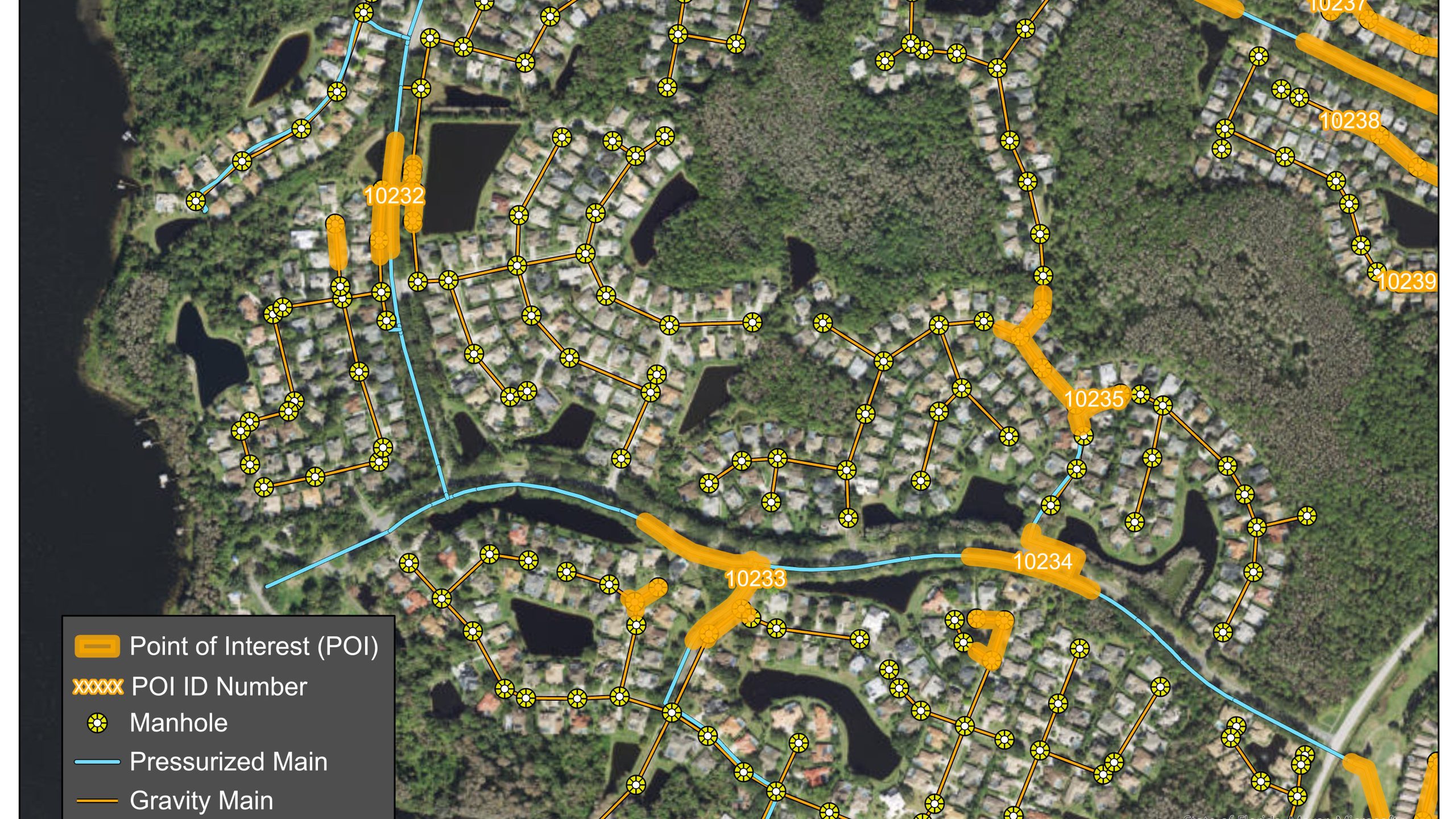 POI for wastewater leaks from Satellite Surveillance 