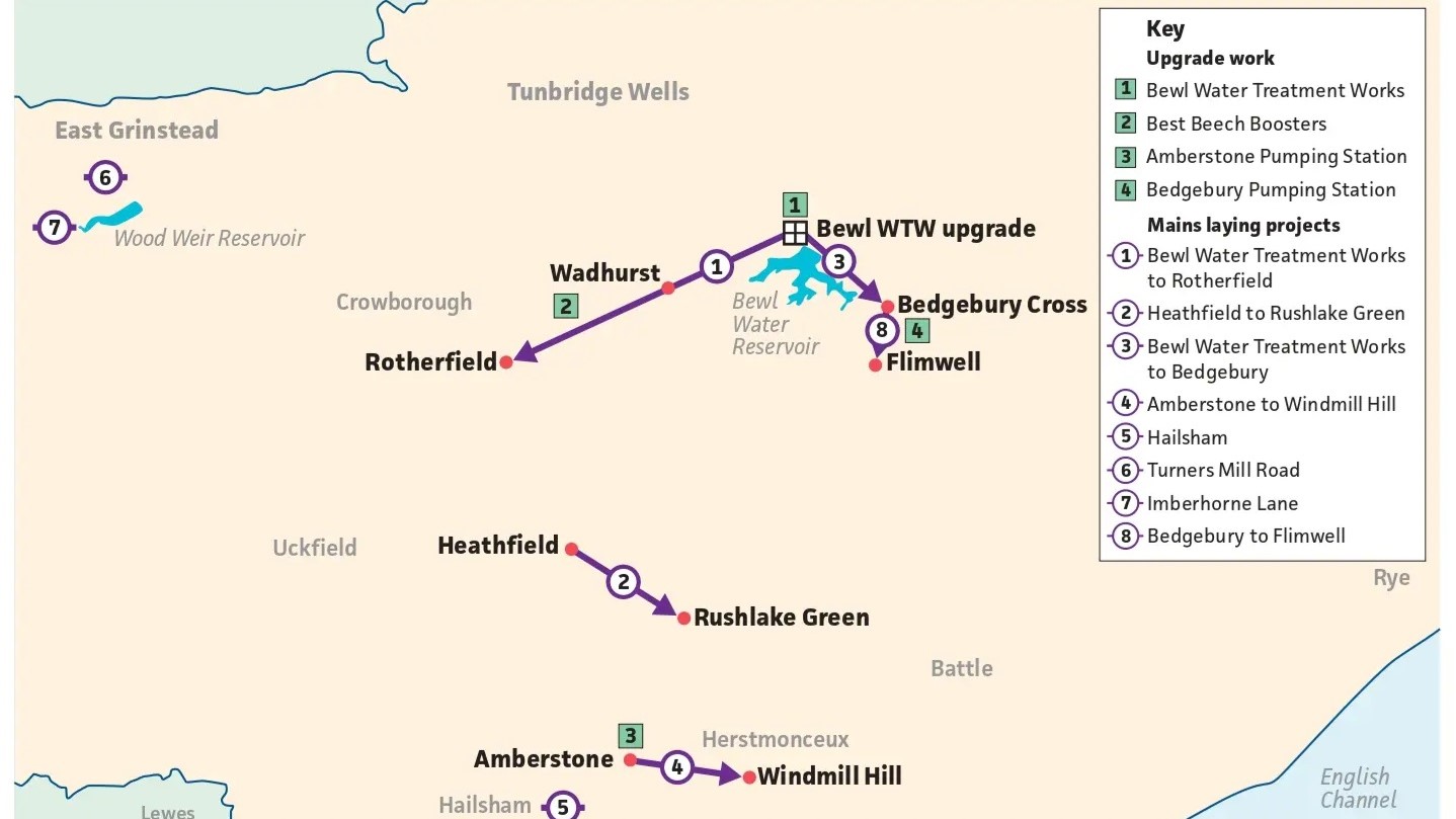 Illustrative map showing current schemes and projects in early planning stages