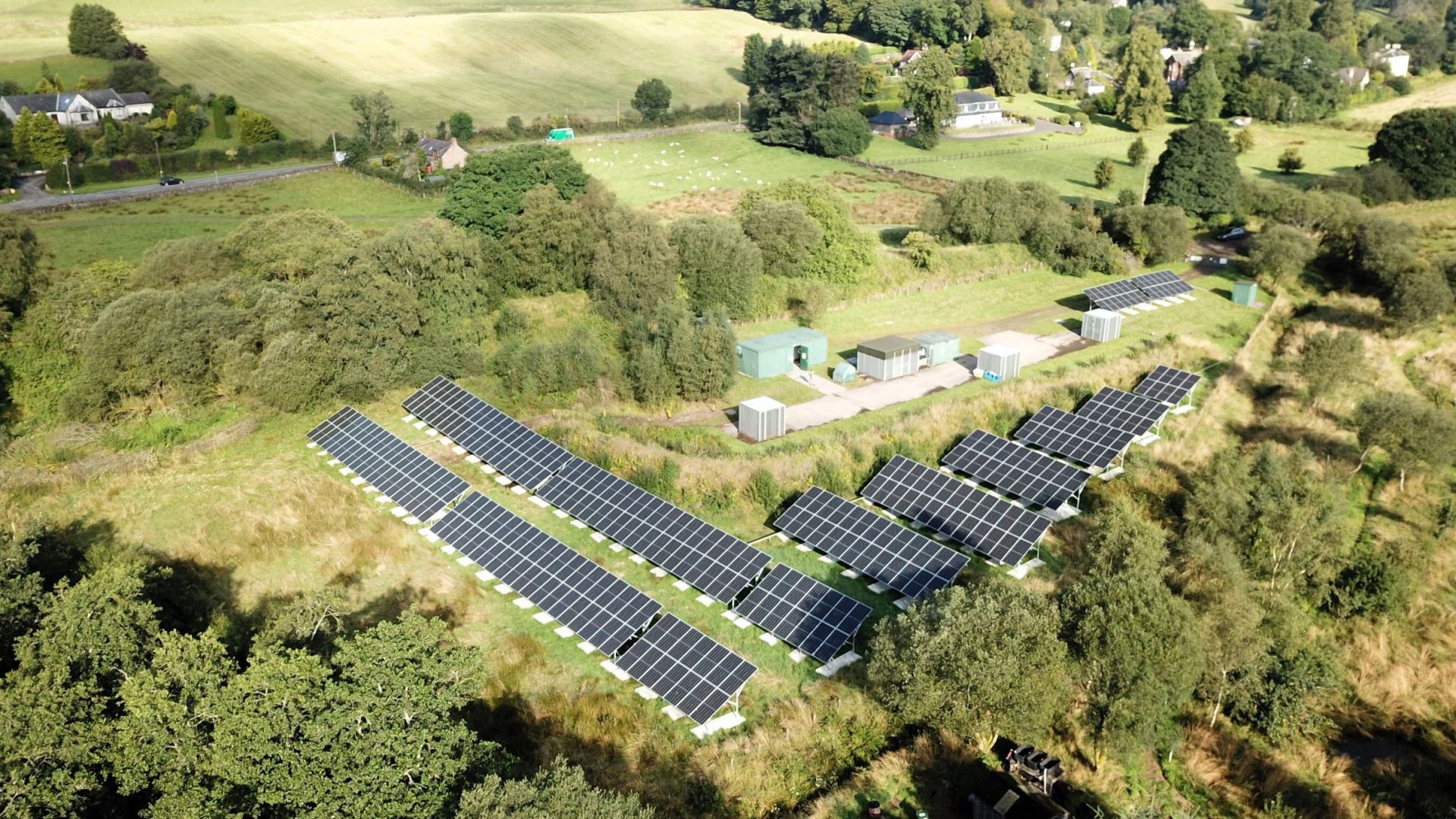 Aerial view of solar scheme at Moffat borehole