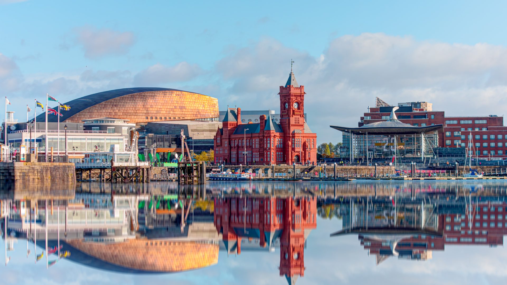 Panoramic view of the Cardiff Bay - Cardiff, Wales