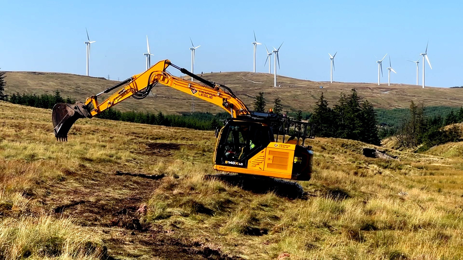 A digger at work on the project site 