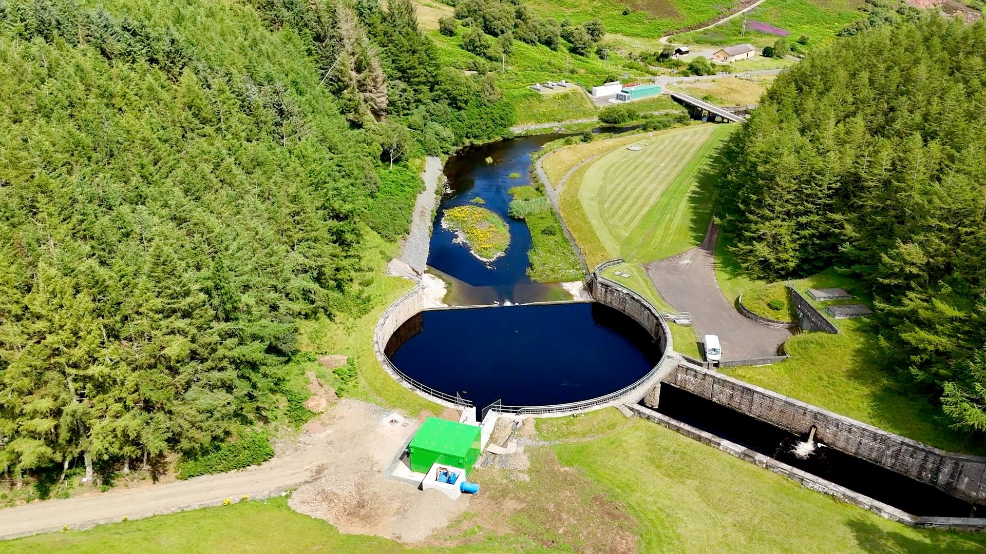 The new hydro turbine at Whiteadder Reservoir will meet 30% of the energy needed to power the Hungry Snout pumping station - one of the biggest in East Lothian.