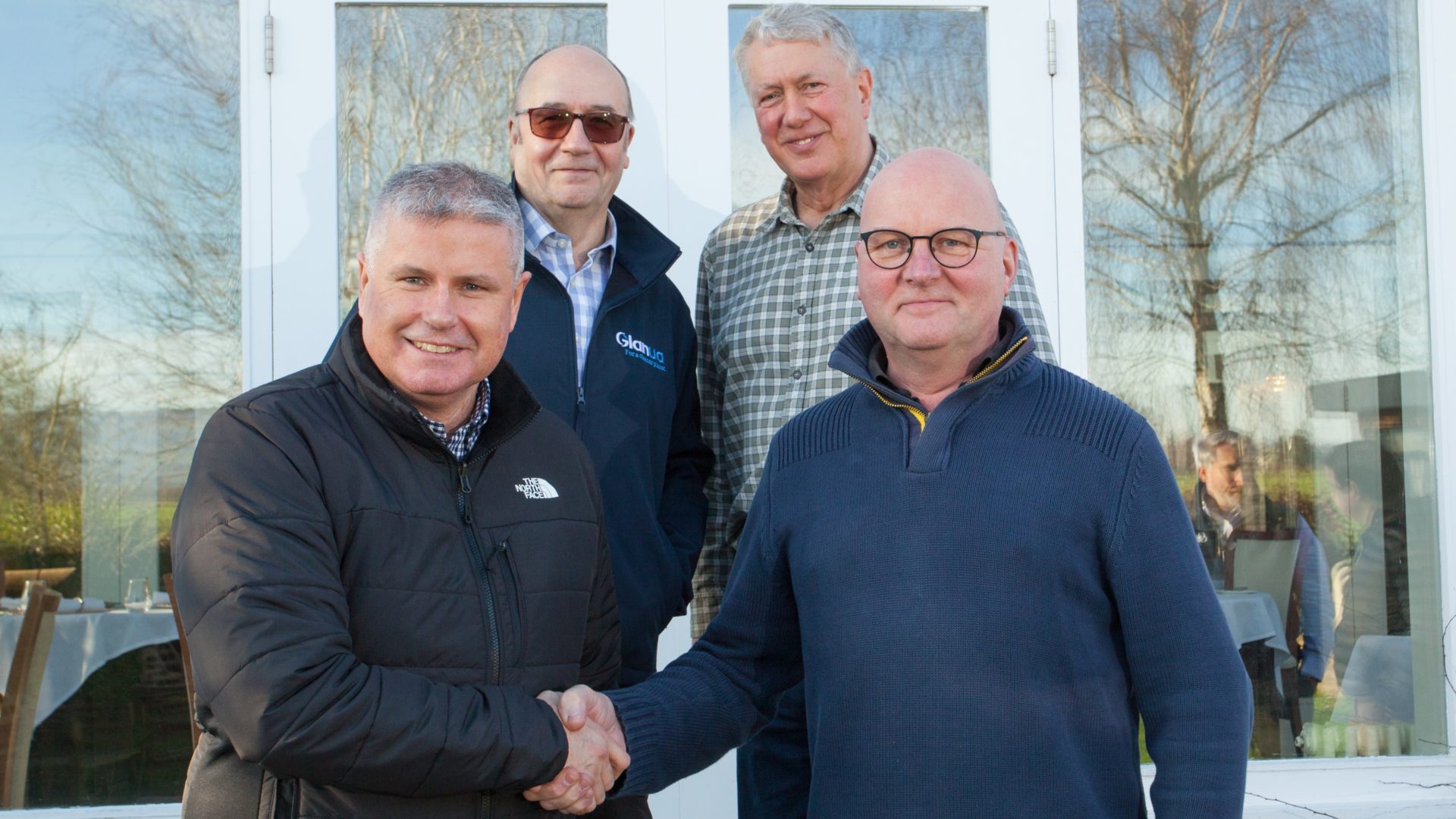 L-R Karl Zimmerer, Group Managing Director, Glanua, Keith Hayward, Managing Director, Glanua Industrial, Keith Knight, Director, Marches Biogas, Mark Pugh, Director, Marches Biogas