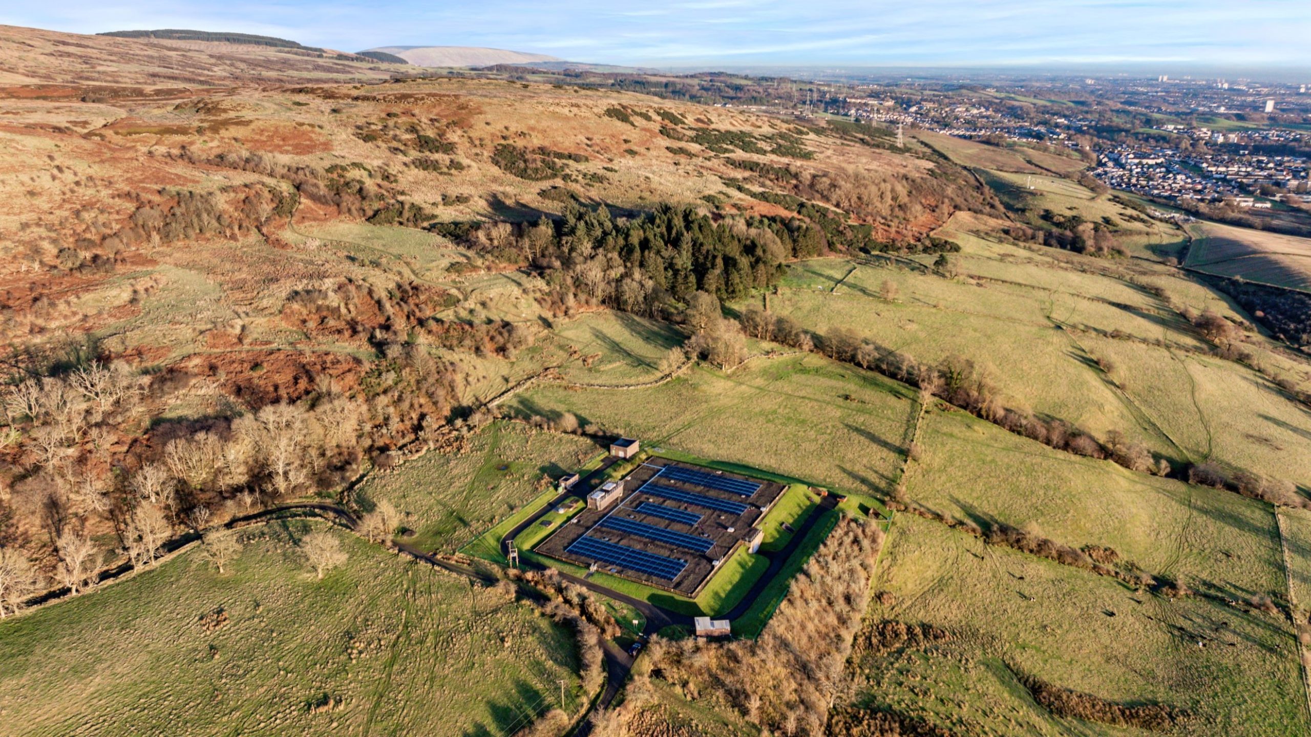 Aerial view of Old Kilpatrick solar scheme 