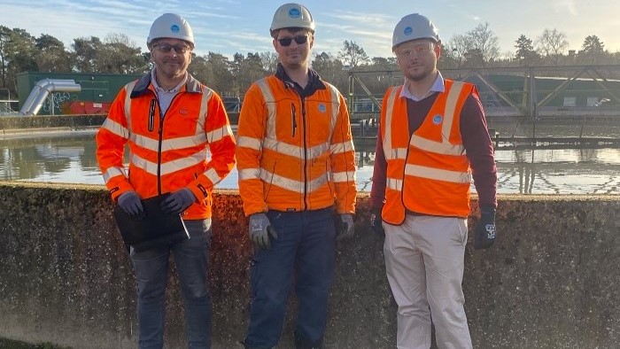 Stakeholder manager David Harding Site Technician Dale Voking and Peter Swallow MP at Ascot STW 