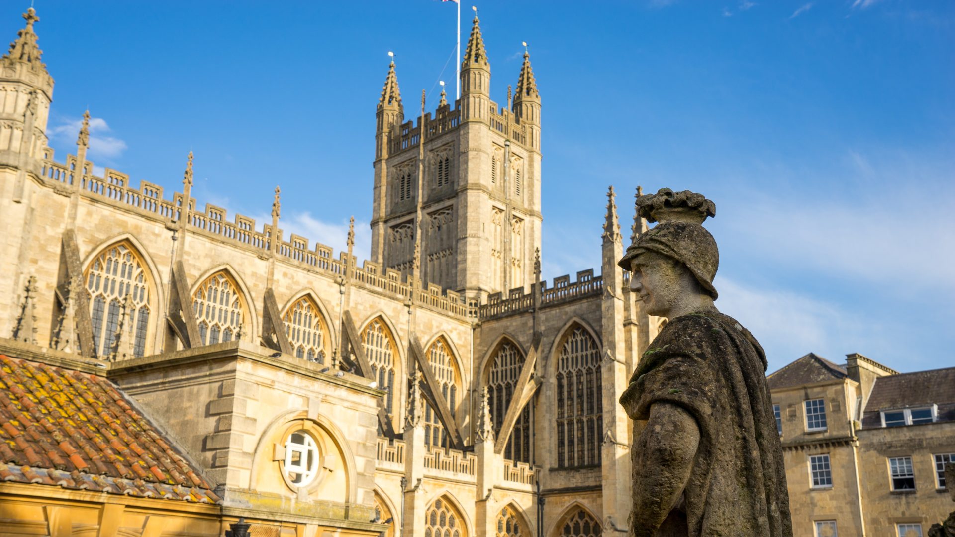 Roman Baths & Abbey in Bath, England